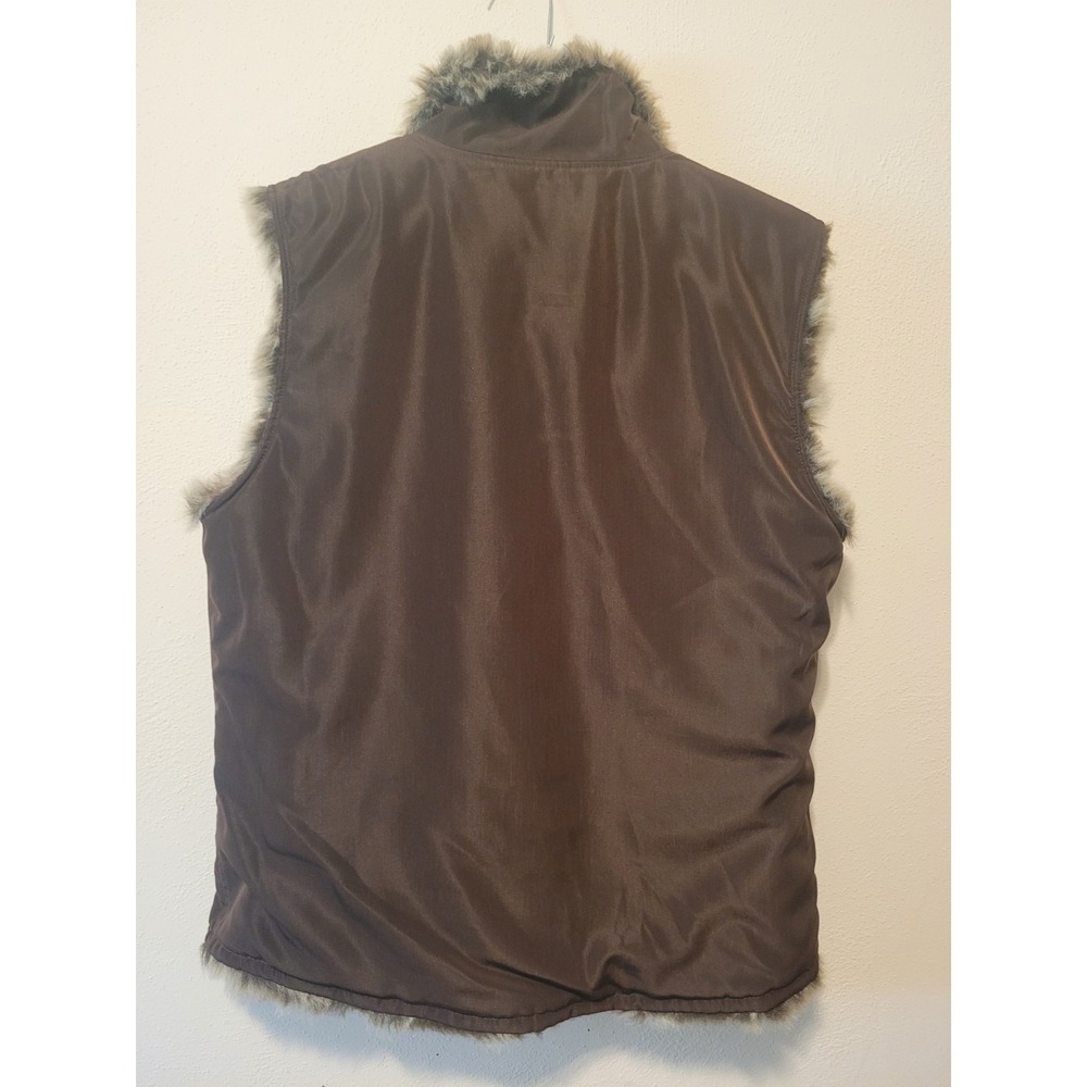 Reversible Womens Faux Fur Vest Zip Closure Size‎ Large - Picture 7 of 7